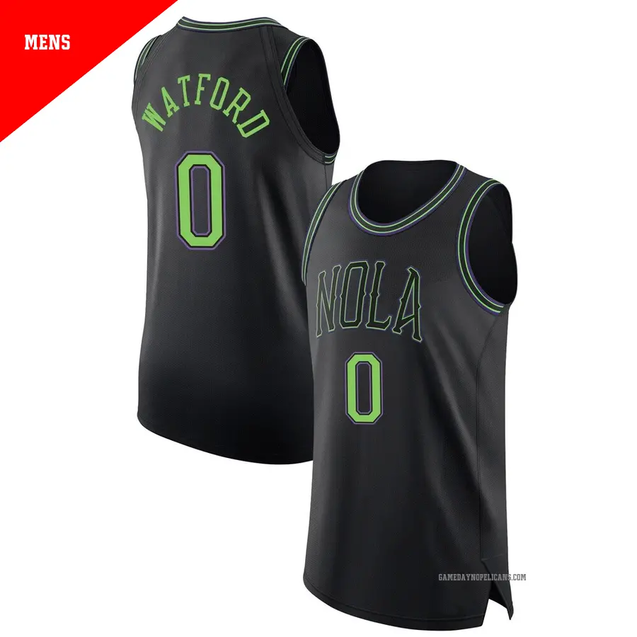 ＃0 Men's Trendon Watford New Orleans Pelicans 2023/24 Authentic Black City Edition Jersey