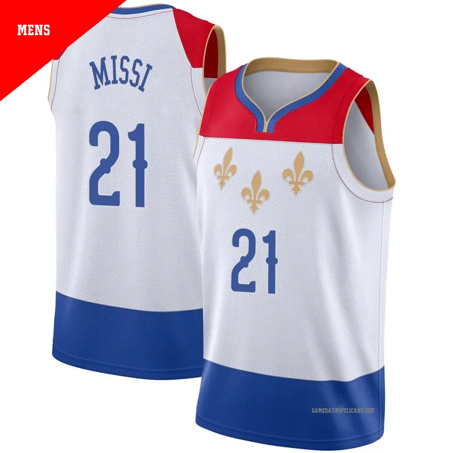 ＃21 Men's Yves Missi New Orleans Pelicans 2020/21 Swingman White JerseyCity Edition