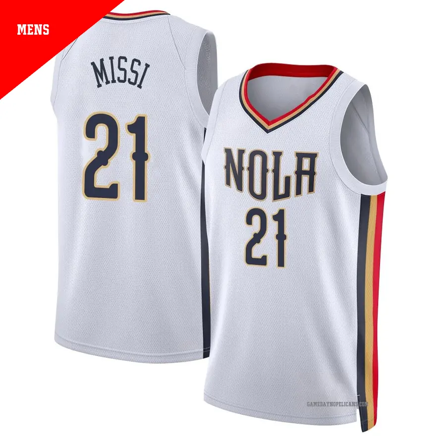 ＃21 Men's Yves Missi New Orleans Pelicans 2021/22 Swingman White City Edition Jersey
