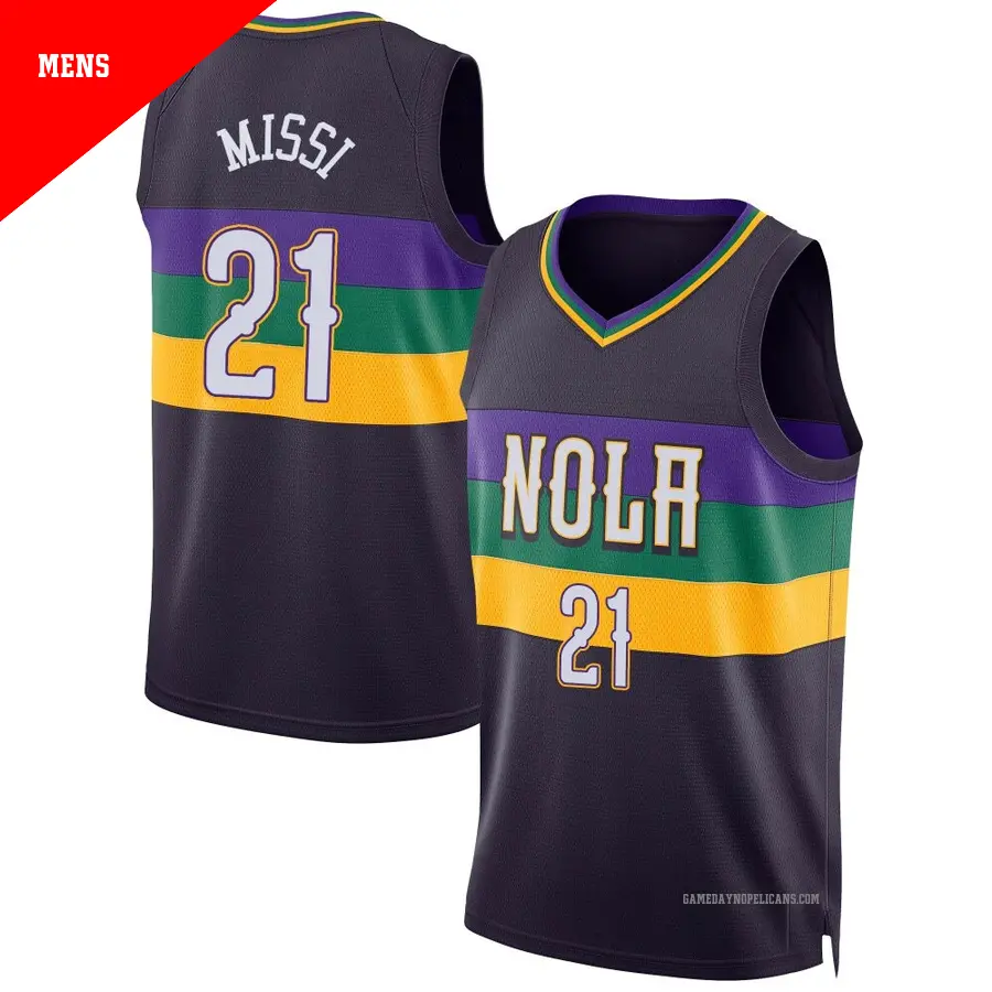 ＃21 Men's Yves Missi New Orleans Pelicans 2022/23 Swingman Purple City Edition Jersey