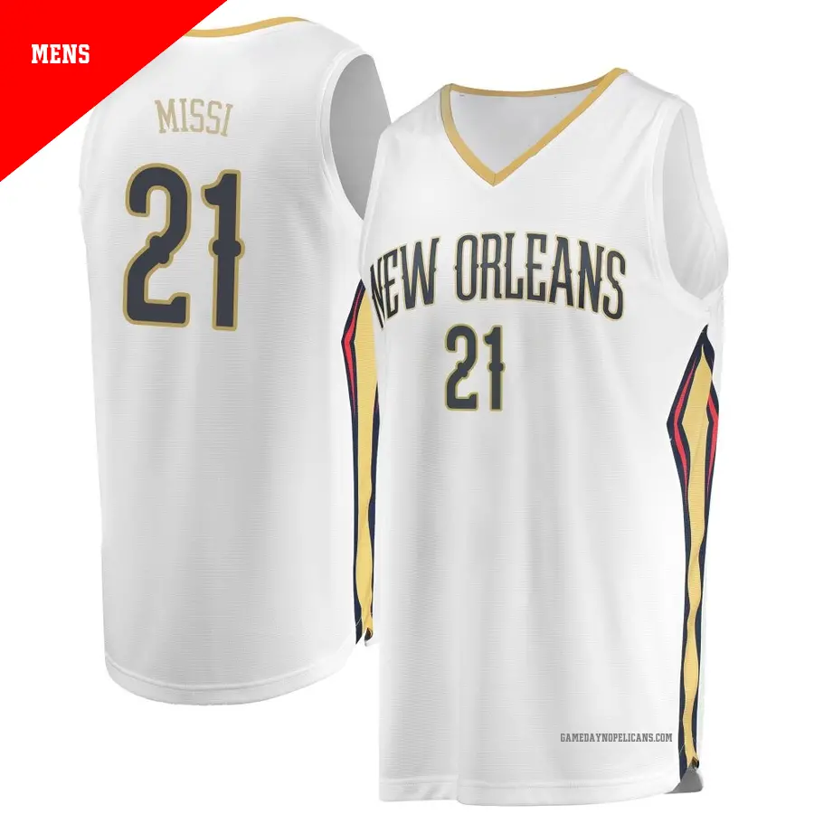＃21 Men's Yves Missi New Orleans Pelicans White Fast Break JerseyAssociation Edition