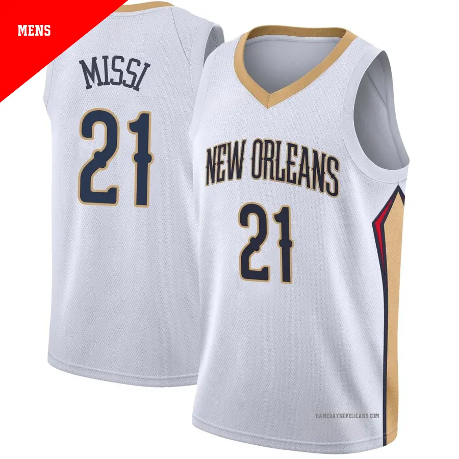 ＃21 Men's Yves Missi New Orleans Pelicans White Swingman JerseyAssociation Edition