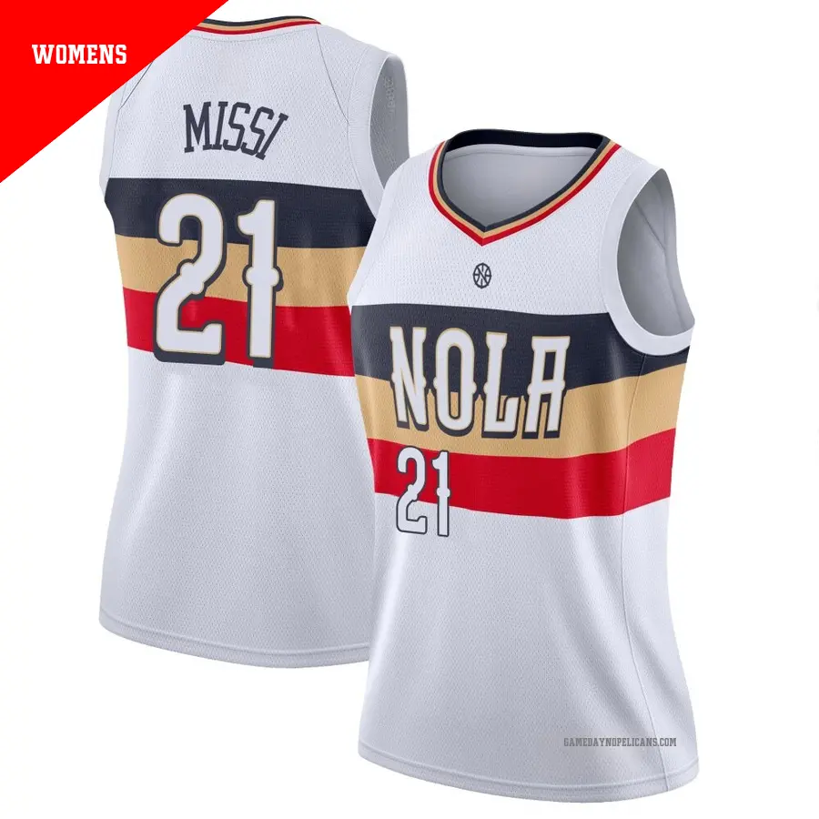 ＃21 Women's Yves Missi New Orleans Pelicans 2018/19 Swingman White JerseyEarned Edition
