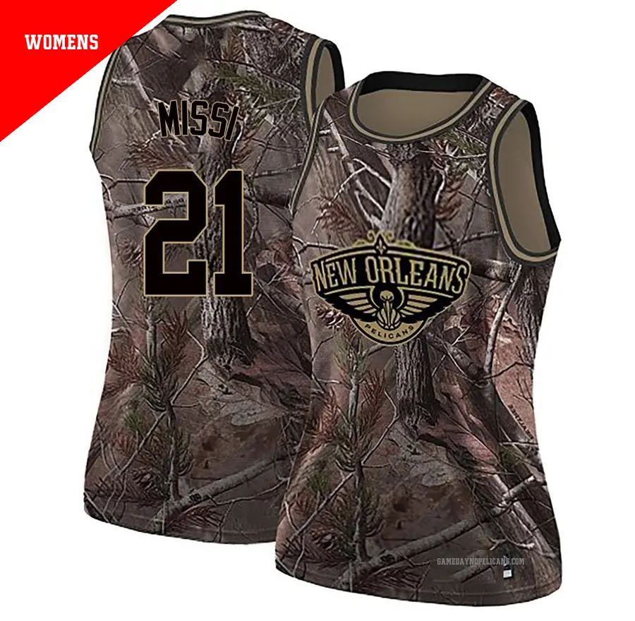 ＃21 Women's Yves Missi New Orleans Pelicans Camo Swingman Realtree Collection Jersey