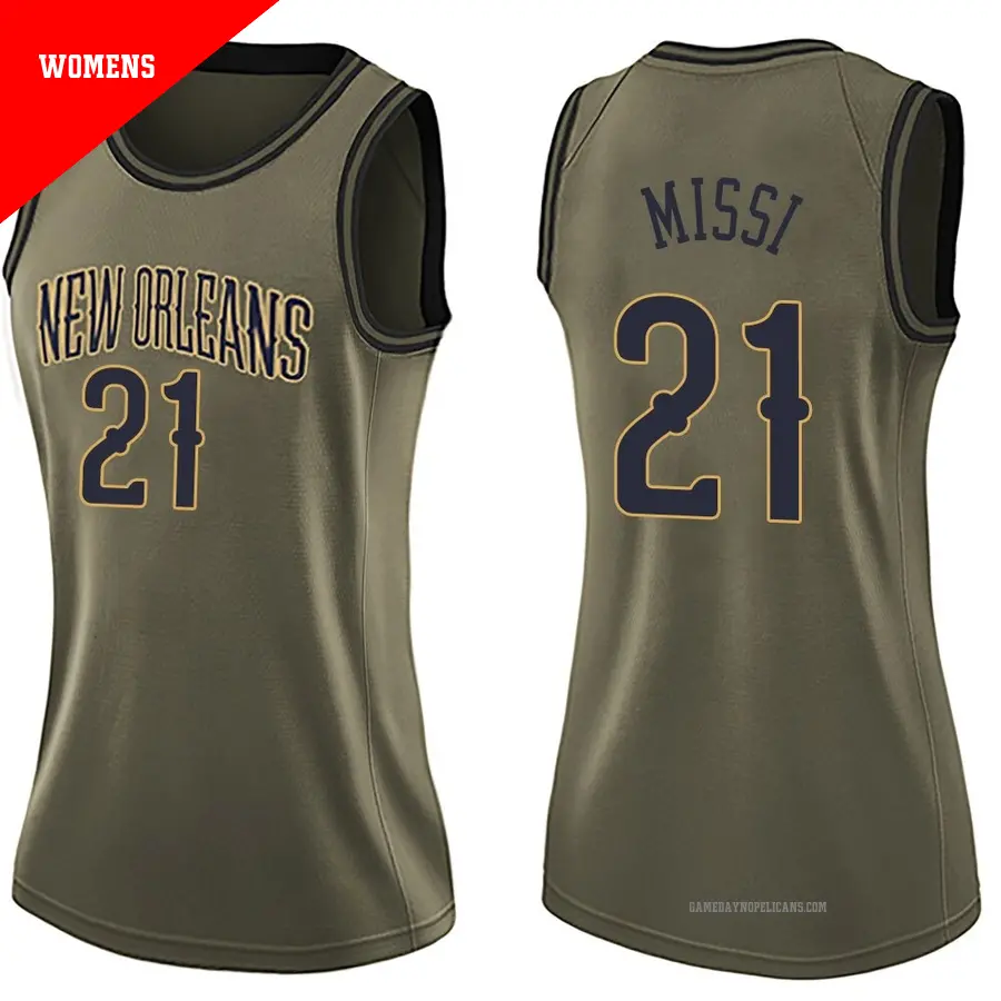 ＃21 Women's Yves Missi New Orleans Pelicans Green Swingman Salute to Service Jersey