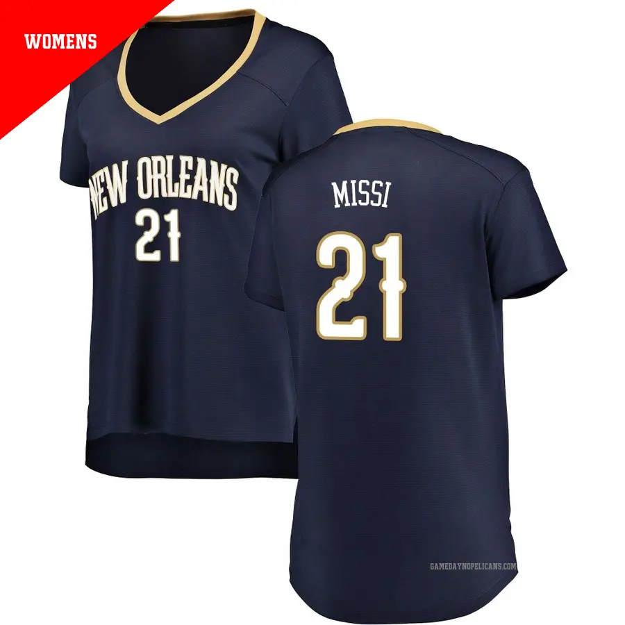 ＃21 Women's Yves Missi New Orleans Pelicans Navy Fast Break Jersey Icon Edition