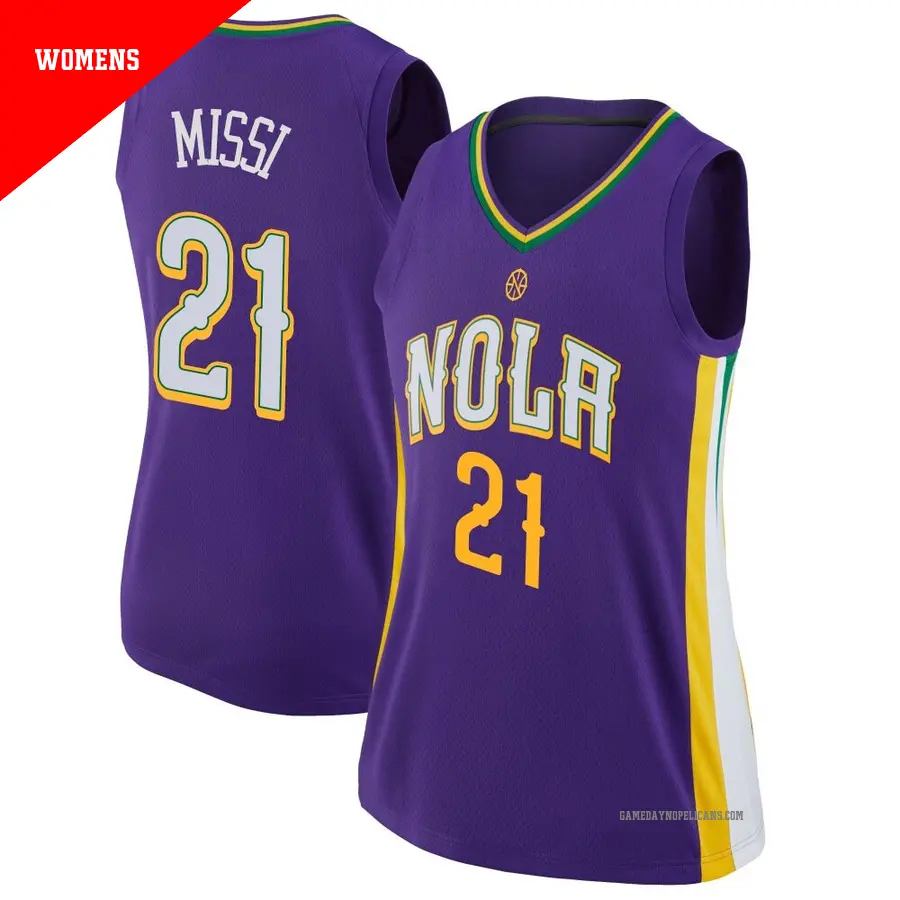 ＃21 Women's Yves Missi New Orleans Pelicans Purple Swingman JerseyCity Edition