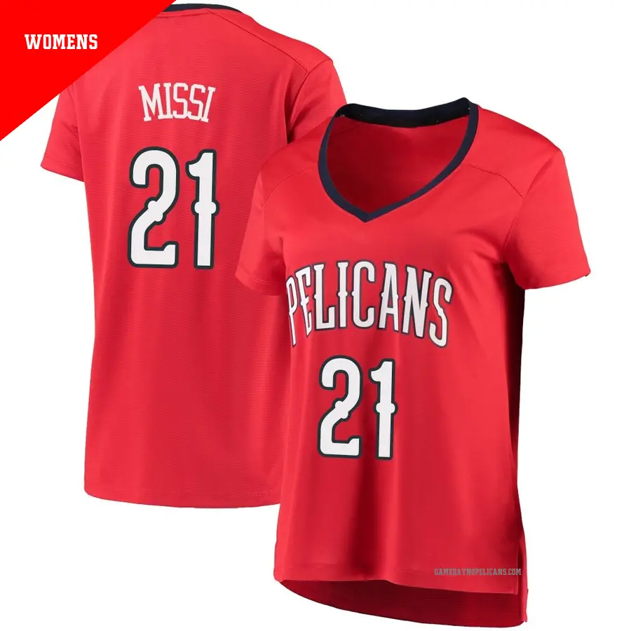 ＃21 Women's Yves Missi New Orleans Pelicans Red Fast Break Jersey Statement Edition