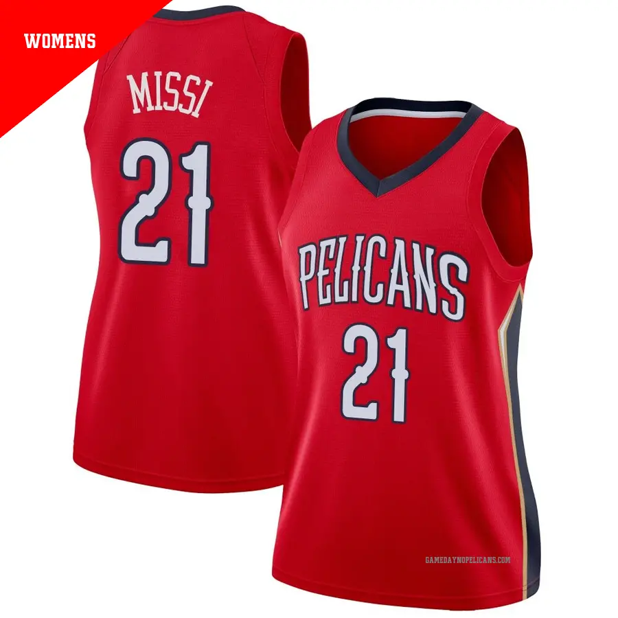 ＃21 Women's Yves Missi New Orleans Pelicans Red Swingman Jersey Statement Edition