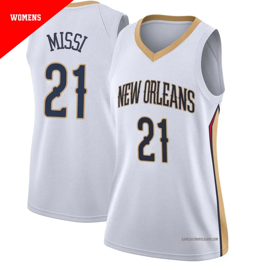 ＃21 Women's Yves Missi New Orleans Pelicans White Swingman JerseyAssociation Edition