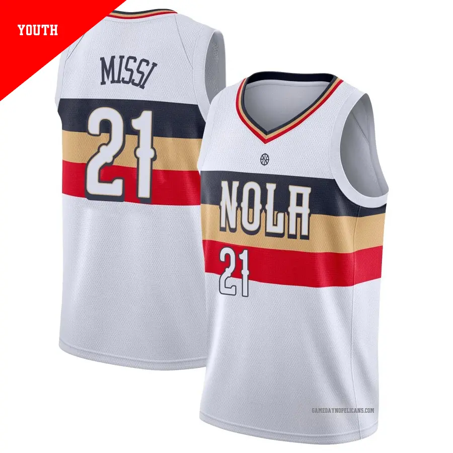 ＃21 Youth Yves Missi New Orleans Pelicans 2018/19 Swingman White JerseyEarned Edition