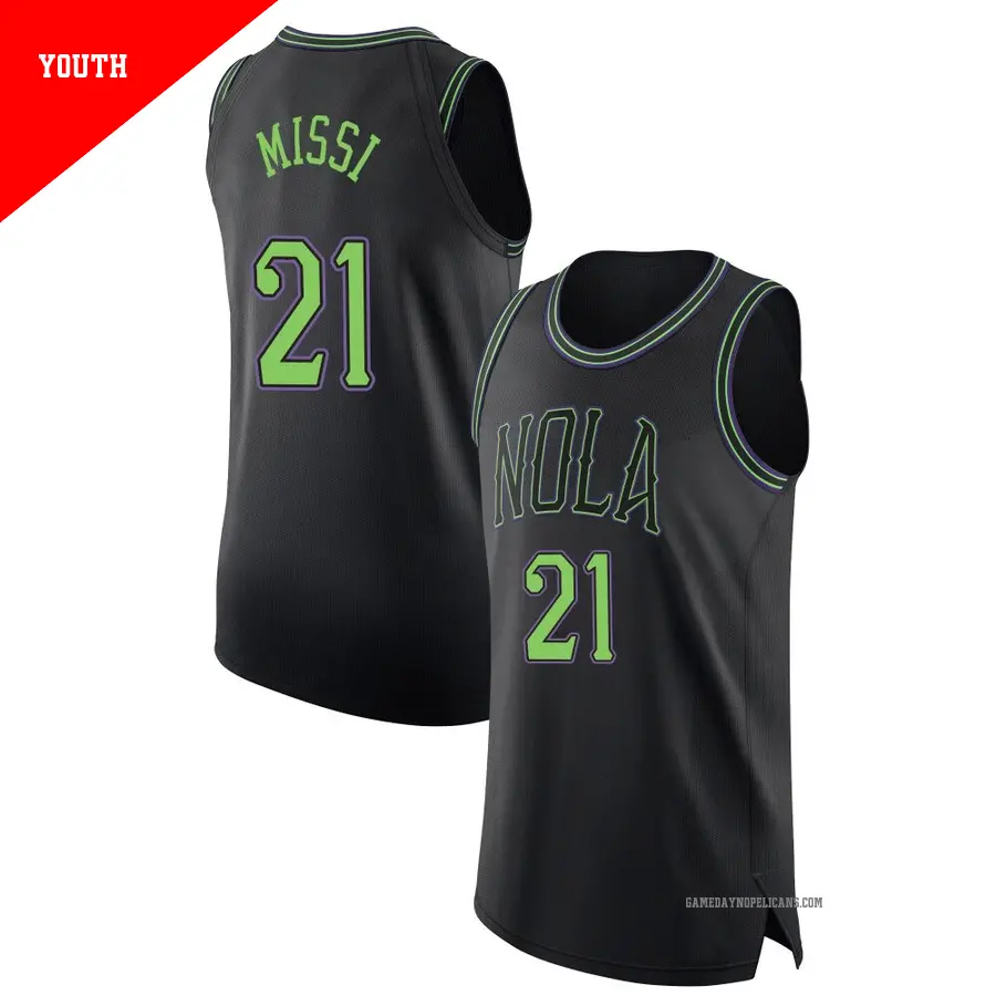 ＃21 Youth Yves Missi New Orleans Pelicans 2023/24 Authentic Black City Edition Jersey