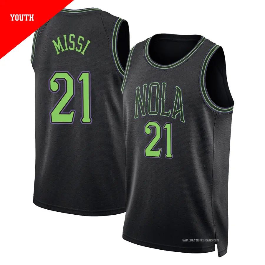 ＃21 Youth Yves Missi New Orleans Pelicans 2023/24 Swingman Black City Edition Jersey
