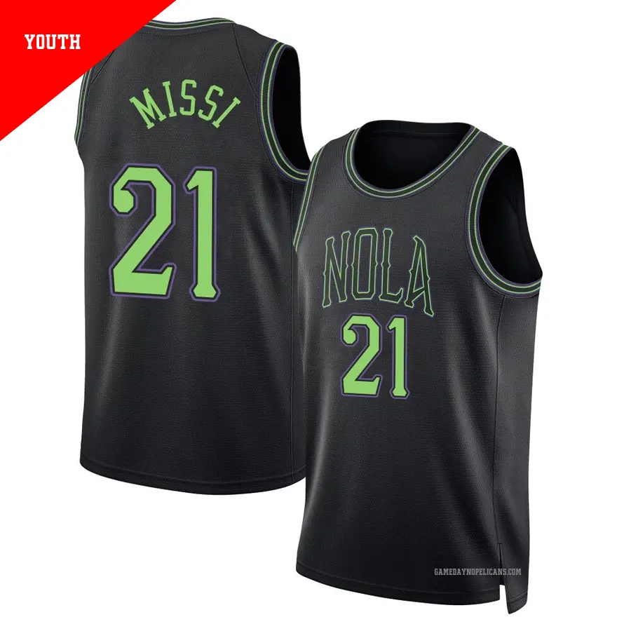 ＃21 Youth Yves Missi New Orleans Pelicans 2025/26 Swingman Black City Edition Jersey