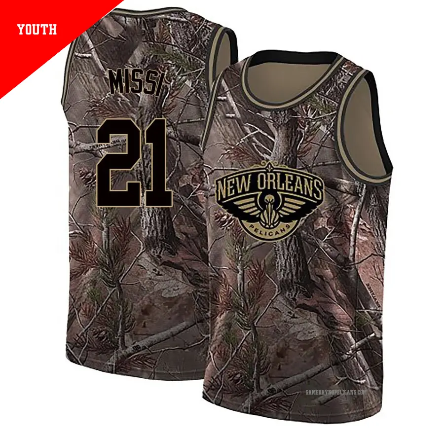 ＃21 Youth Yves Missi New Orleans Pelicans Camo Swingman Realtree Collection Jersey