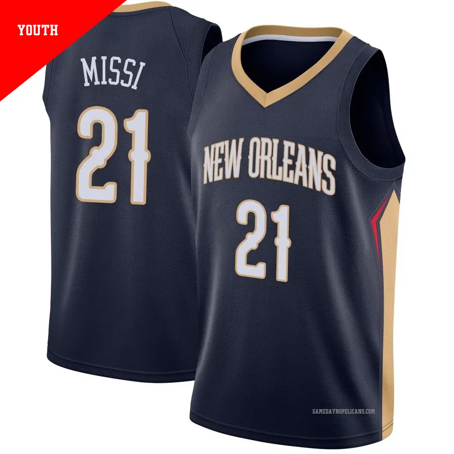 ＃21 Youth Yves Missi New Orleans Pelicans Navy Swingman Jersey Icon Edition