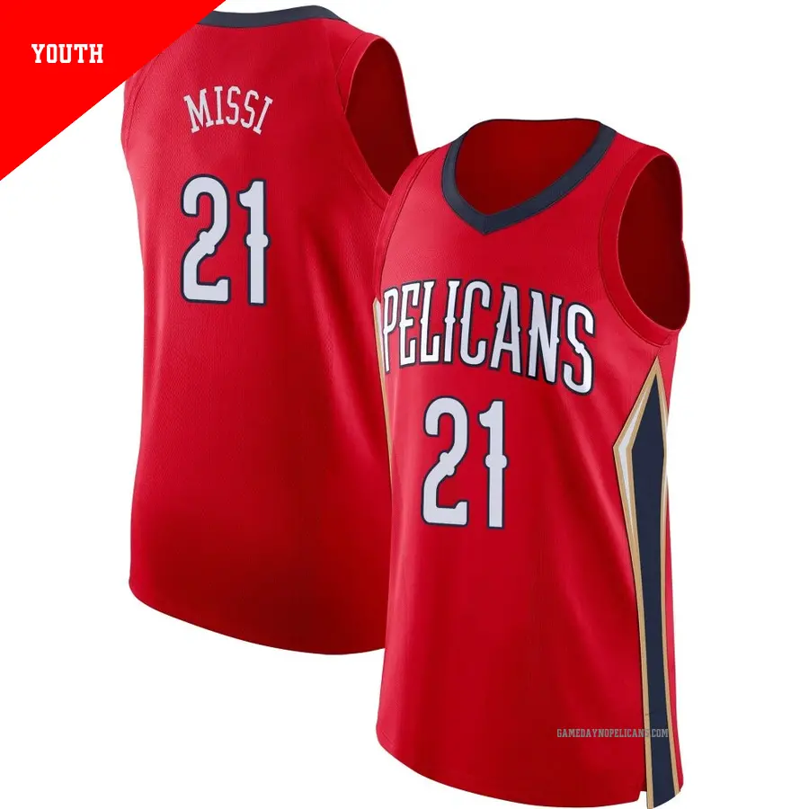 ＃21 Youth Yves Missi New Orleans Pelicans Red Authentic Jersey Statement Edition