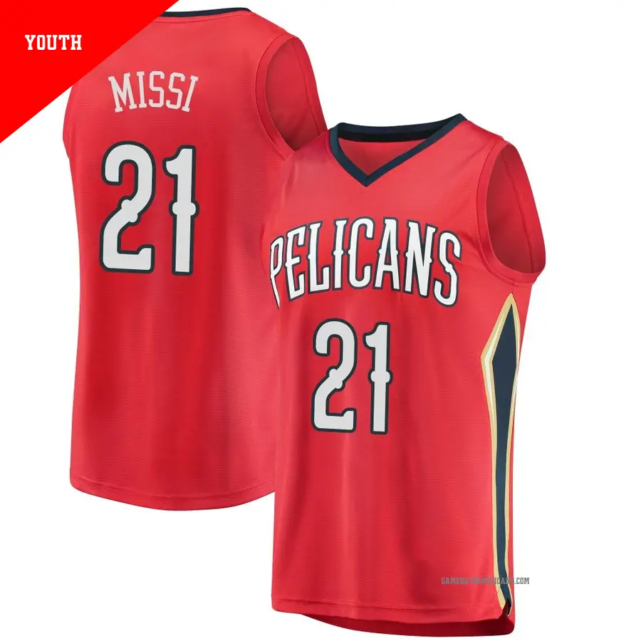 ＃21 Youth Yves Missi New Orleans Pelicans Red Fast Break Jersey Statement Edition